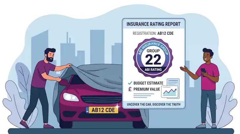 Illustration of a car insurance group check
